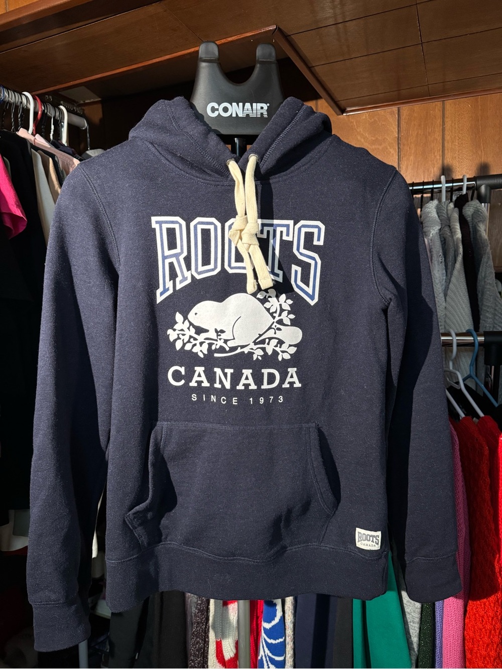 Roots Navy Canada Beaver Logo Hoodie